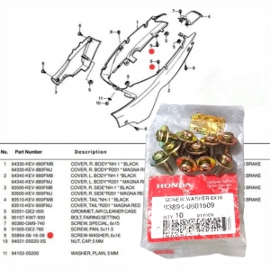 ỐC BẮT ỐP HÔNG WAVE 100 / WAVE 110 ( ỐC VÀNG TỒN KHO 1 BỊT 10 CON ) 