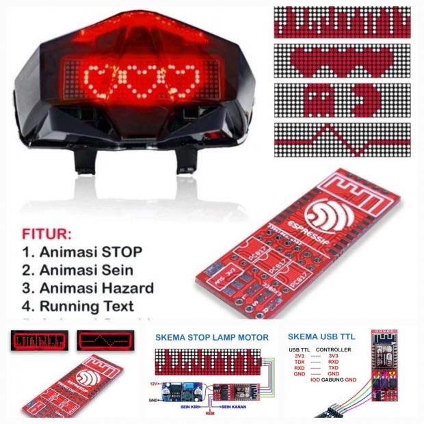 MẠCH ĐÈN CHÓA SAU KIỂU TRÁI TIM VARIO 2021 / VARIO 125 ĐỜI 2023 / CLICK 2021 / VARIO 160 ( TNDG )