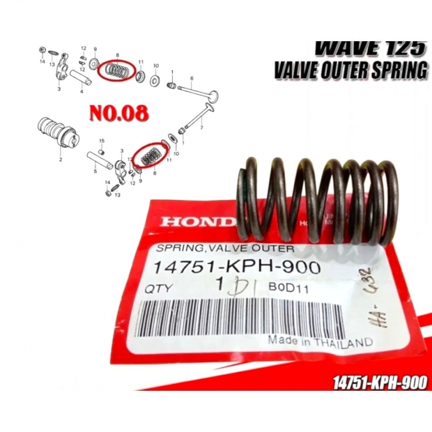 LÒ XO XUPAP WAVE 125 / FUTURE 125 (14751-KPH-900)