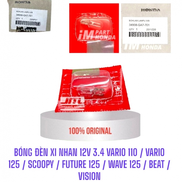 BÓNG ĐÈN XI NHAN 12V 3.4 VARIO 110 / VARIO 125 / SCOOPY / FUTURE 125 / WAVE 125 / BEAT / VISION