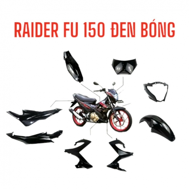 DÀN ÁO RAIDER FU 150 MÀU ĐEN BÓNG