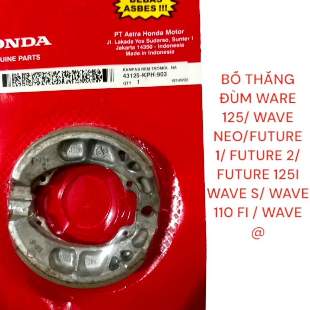 BỐ THẮNG ĐÙM WARE 125/ WAVE NEO/FUTURE 1/ FUTURE 2/ FUTURE 125I WAVE S/ WAVE 110 FI / WAVE ALPHA