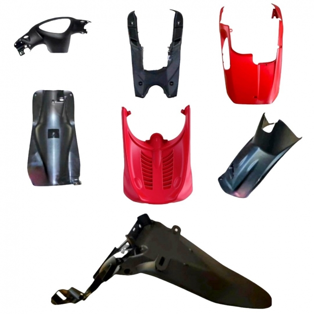 DÀN NHÁM MIO 2004 / MIO 115 ( 7 CHI TIẾT CHẮN BÙN SÀN GẦM MÀU ĐỎ )