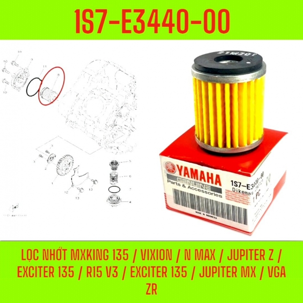 LỌC NHỚT MXKING 135 / VIXION / N MAX / JUPITER Z / EXCITER 135 / R15 V3 / EXCITER 135 / JUPITER MX / VGA ZR