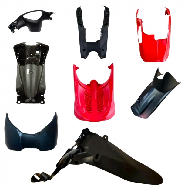 DÀN NHÁM MIO SMILE 2006 / MIO 115 ( 8 CHI TIẾT SÀN GẦM CHẮN BÙN MÀU ĐỎ )