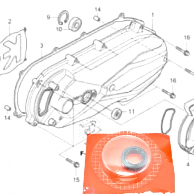 PHỐT LỐC NỒI 16X26X6 VARIO 2017 / VARIO 2021 / CLICK / AIR BLADE / BEAT / SCOOPY / VISION / VARIO 125 ĐỜI 2023 ( XÀI NHIỀU XE ) - 91211-PE9-003