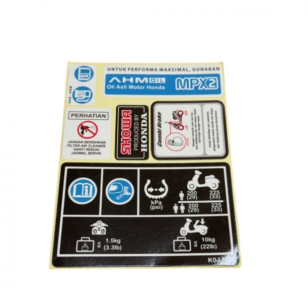 TEM IN THÔNG SỐ VARIO 160 / VARIO 2023 / SH / SCOOPY FI/ VISION FI (71200-K2V)