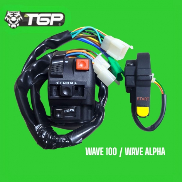CẶP CÙM WAVE 100 INDO / UP WAVE 100 / WAVE 110 / WAVE ALPHA ( NÚT ĐỎ + NÚT START ) HÀNG TGP