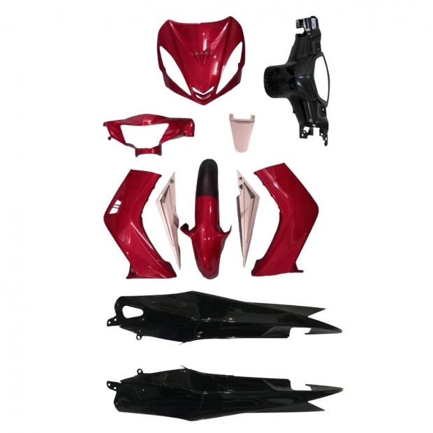 DÀN ÁO MXKING 135 MÀU ĐỎ ĐEN BẠC / UP EXCITER 135 ĐỜI 2010 ( 11 MÓN )