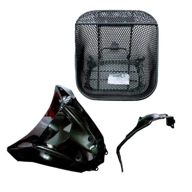 RỔ KÈM PÁT / MẶT NẠ WAVE 125I LED MÀU ĐEN