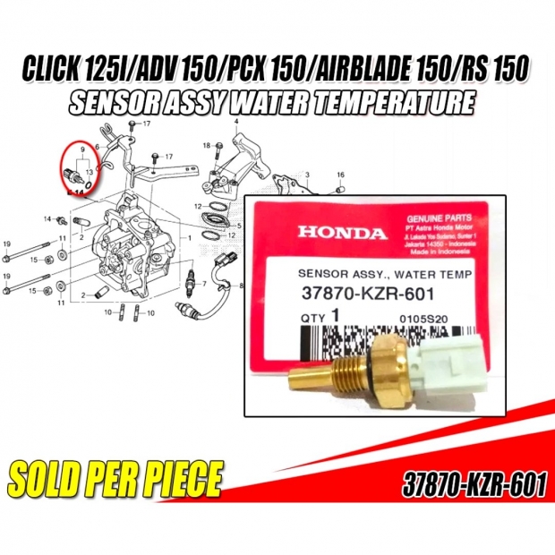 CẢM BIẾN NHIỆT ĐỘ SONIC 150 / VARIO 125 / VARIO 150 / AIR BLADE 125/ PCX 150 / WINNER V1V2V3/ ADV 150 / CLICK 150 / CBR 250 / CB 150 / LEAD 125 / AIR BLADE 150 / SH MODE / CBR 150 - 37870-KZR-600