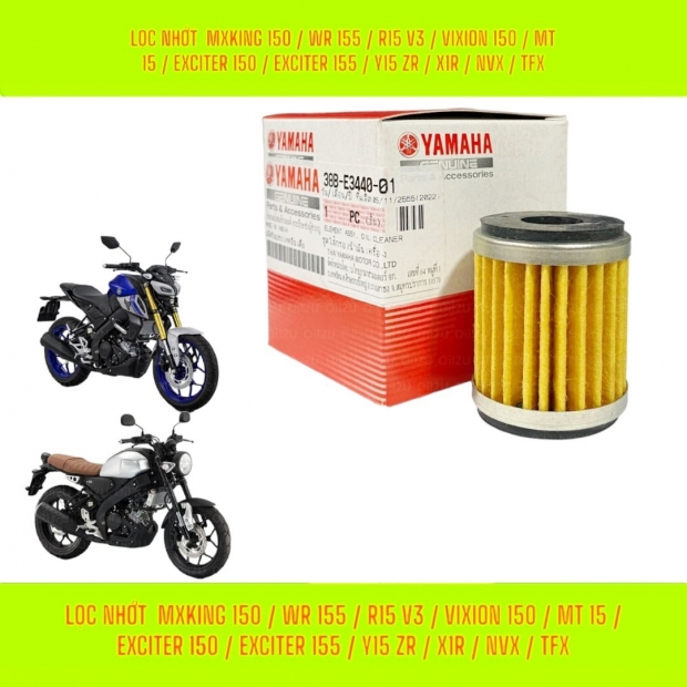 LỌC NHỚT MXKING 150 / WR 155 / R15 V3 / VIXION 150 / MT 15 / EXCITER 150 / EXCITER 155 / Y15 ZR / X1R / NVX / TFX
