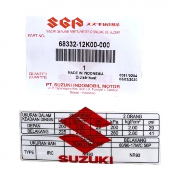 TEM THÔNG SỐ DÁN GẮP SATRIA FI 150