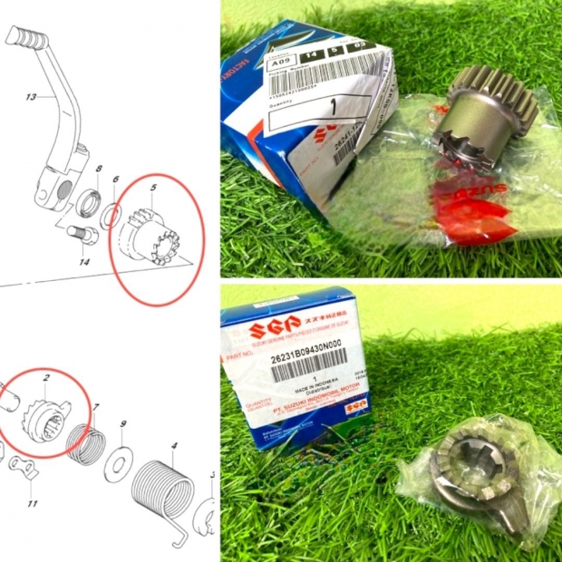 NHÔNG GIÒ ĐẠP NGOÀI SATRIA FI 150 / RAIDER FI 150 ( SỐ 5 )