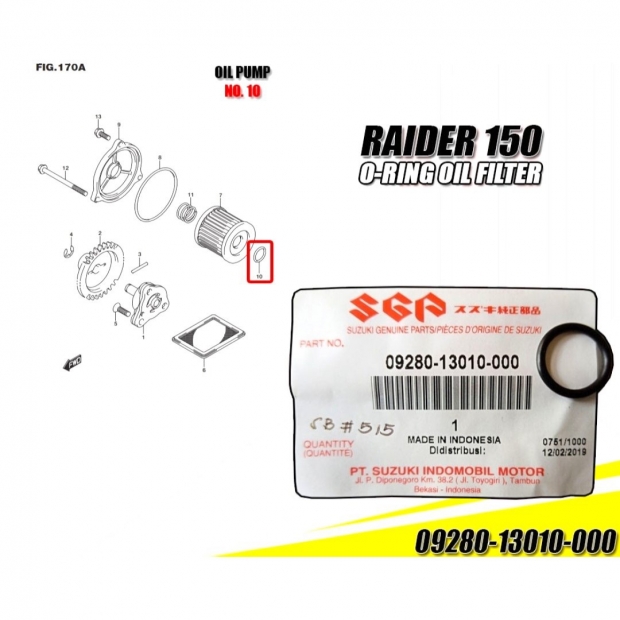 RON LỌC NHỚT SATRIA FI 150 / GSX 150 / RAIDER FU 150 / RAIDER FI 150 / AXELO 125