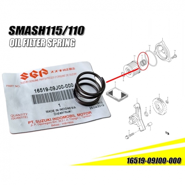 LÒ XO LỌC NHỚT SATRIA FI 150 / SU VIVA 110 / SHOGUN 125 / GSX 150 / SATRIA FU 150 / AXELO 125