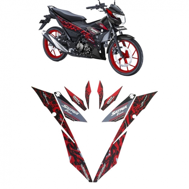 TEM SATRIA 150 ĐEN ĐỎ BÁO ĐÓM ( ĐỜI 2019 )