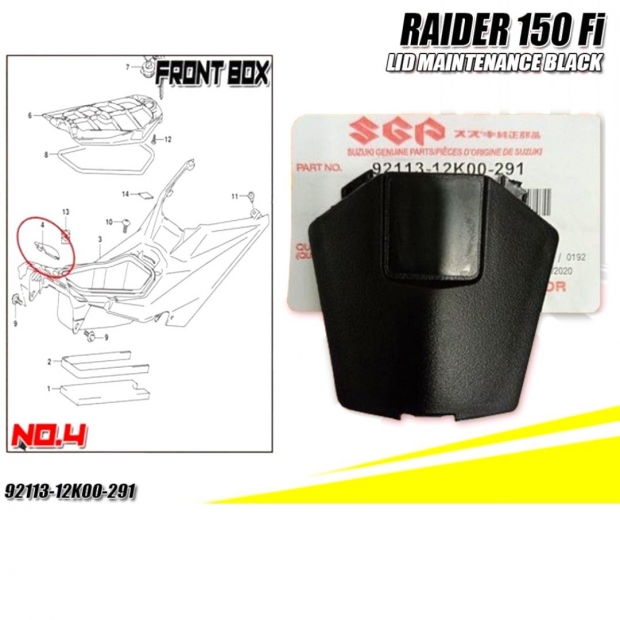 NẮP CHE BÌNH NƯỚC PHỤ SATRIA FI 150 / RAIDER FI 150