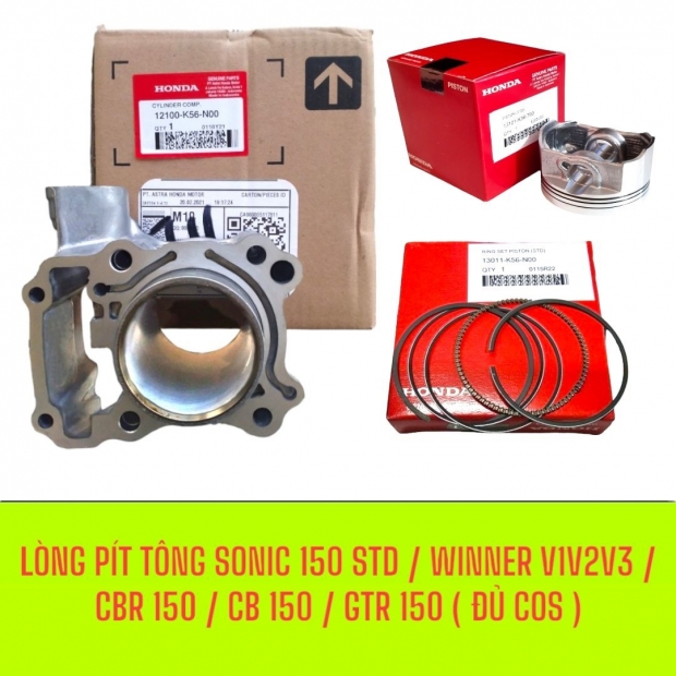 LÒNG PÍT TÔNG BẠC SONIC 150 STD / WINNER V1V2V3 / CBR 150 / CB 150 / GTR 150