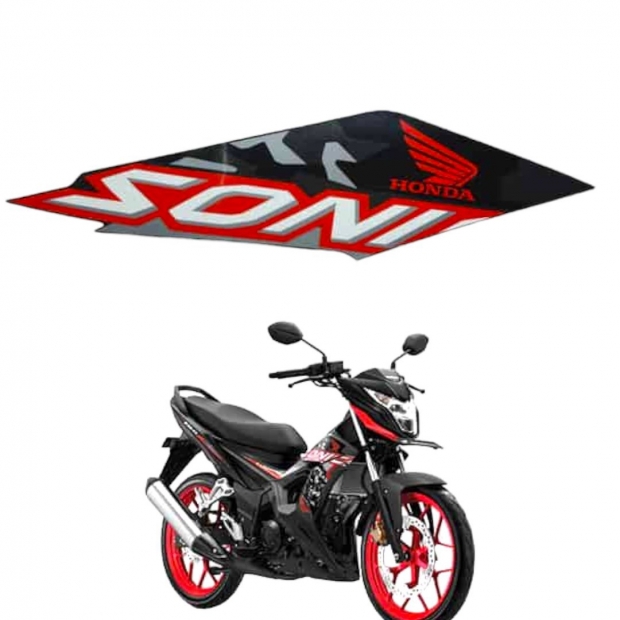 TEM ỐP SƯỜN SONIC 150 TRẮNG ĐỎ ĐEN BÊN PHẢI (ĐỜI 2020)