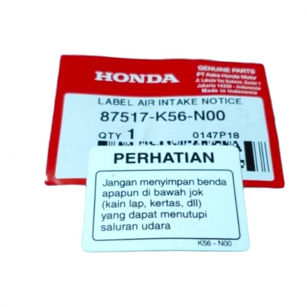 TEM THÔNG SỐ LỌC GIÓ SONIC 150 / CBR 150 / WINNER V1V2V3