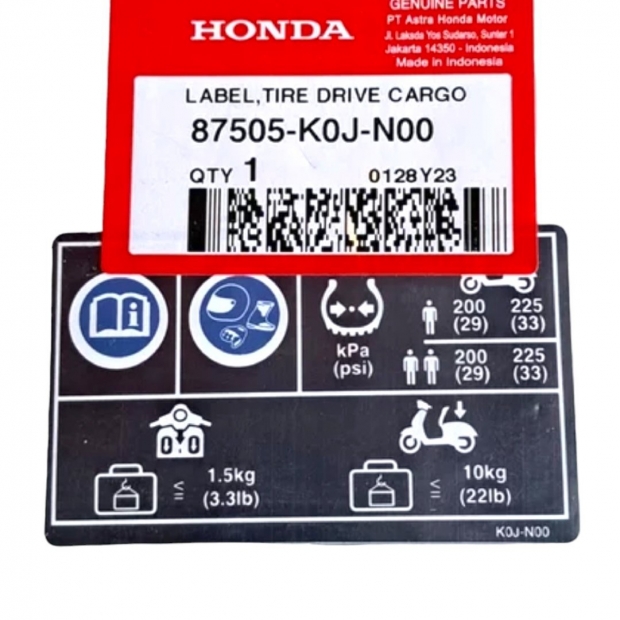 TEM THÔNG SỐ YẾM KHÓA VARIO 160 / GENNIO / SCOOPY / VARIO ĐỜI 2023 / SH 150