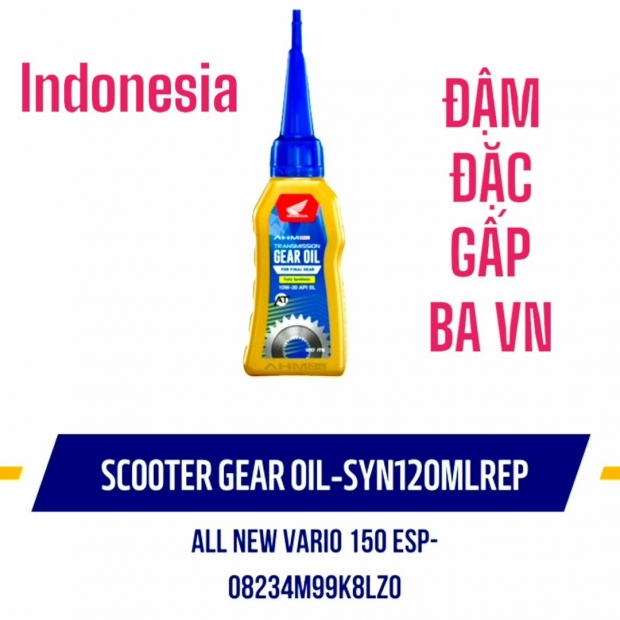 NHỚT LÁP AHM HONDA MÀU VÀNG ( INDONESIA ĐẬM GẤP BA LẦN VN )