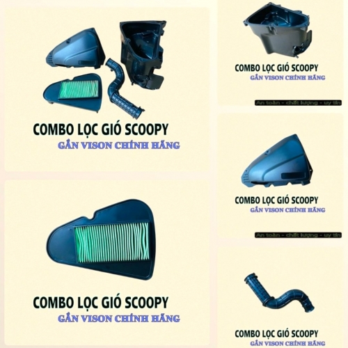 SET 4 MÓN ỐP PÔ E LỌC GIÓ SCOOPY 2019 / UP VISION / BEAT