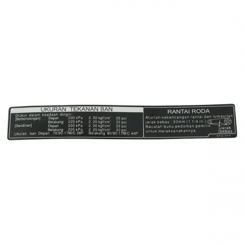 TEM THÔNG SỐ CHẮN XÍCH SUPRA 125 FI / WAVE 125I MẬP (87505-KYZ-900)
