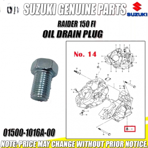ỐC XÃ NHỚT SATRIA FI 150 / SATRIA FU 150 / GSX 150 / AXELO 125 / SU VIVA 110