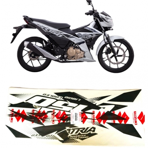 TEM SATRIA FI 150 MÀU TRẮNG BẠC ( ĐỜI 2018 )