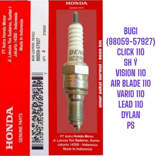 BUGI SPARK PLUG U22FER9 CLICK 110 / VARIO 110 / SH / DYLAN / VISION / PS / AIR BLADE 110 (98059-57927)